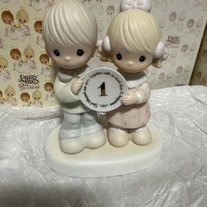 Enesco Precious Moments Birthday Cake Topper - White and Cream